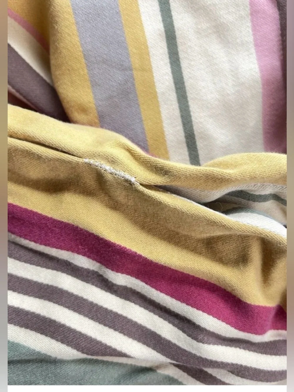 Pottery Barn Queen Cotton Duvet Cover Neutral Multi Stripe Cottage Chic